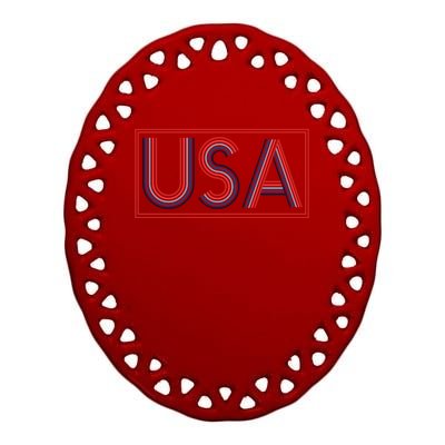 Americana Usa Gift Ceramic Oval Ornament