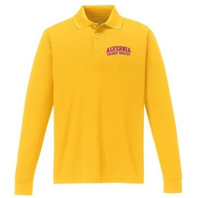 Alvernia University Golden Wolves Performance Long Sleeve Polo