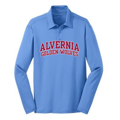 Alvernia University Golden Wolves Silk Touch Performance Long Sleeve Polo