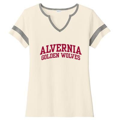 Alvernia University Golden Wolves Ladies Halftime Notch Neck Tee