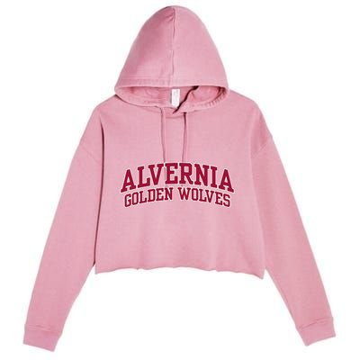 Alvernia University Golden Wolves Crop Fleece Hoodie