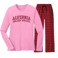 Alvernia University Golden Wolves Women's Long Sleeve Flannel Pajama Set 