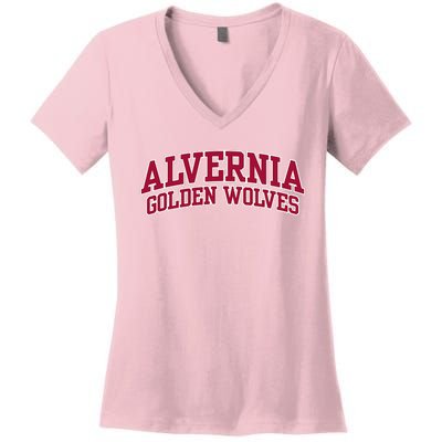 Alvernia University Golden Wolves Women's V-Neck T-Shirt