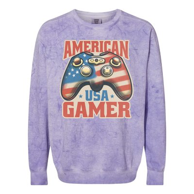 American USA Gamer Vintage Colorblast Crewneck Sweatshirt