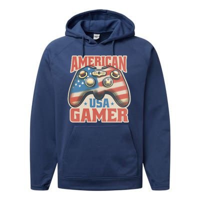 American USA Gamer Vintage Performance Fleece Hoodie