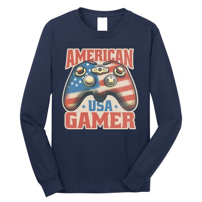 American USA Gamer Vintage Long Sleeve Shirt