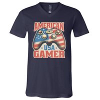 American USA Gamer Vintage V-Neck T-Shirt