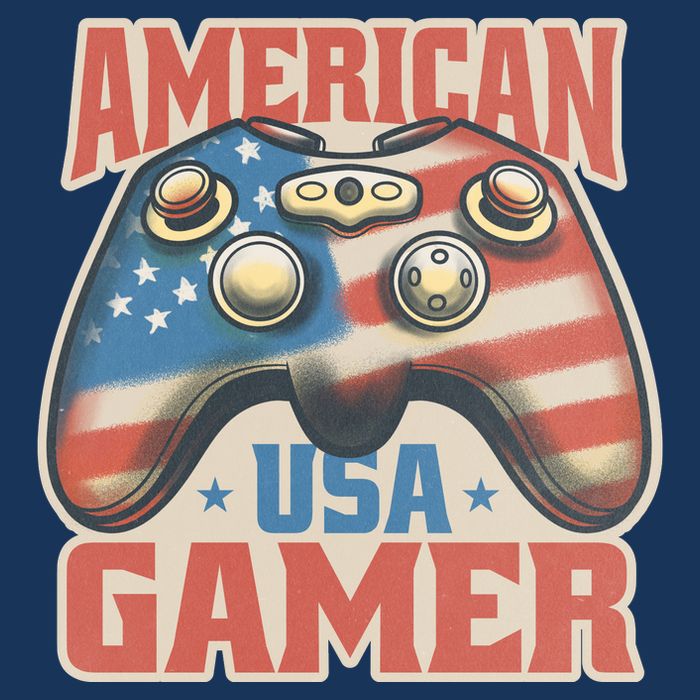 American USA Gamer Vintage Bucket Hat