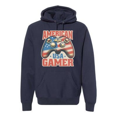 American USA Gamer Vintage Premium Hoodie