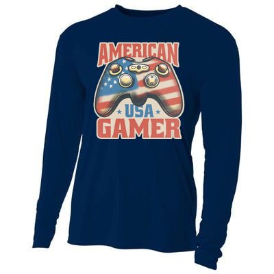 American USA Gamer Vintage Cooling Performance Long Sleeve Crew