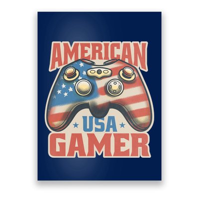 American USA Gamer Vintage Poster