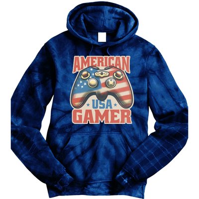 American USA Gamer Vintage Tie Dye Hoodie