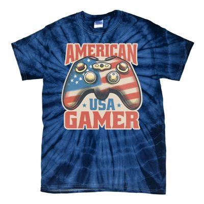 American USA Gamer Vintage Tie-Dye T-Shirt