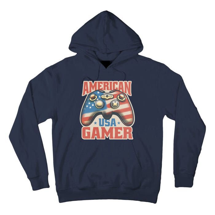 American USA Gamer Vintage Tall Hoodie