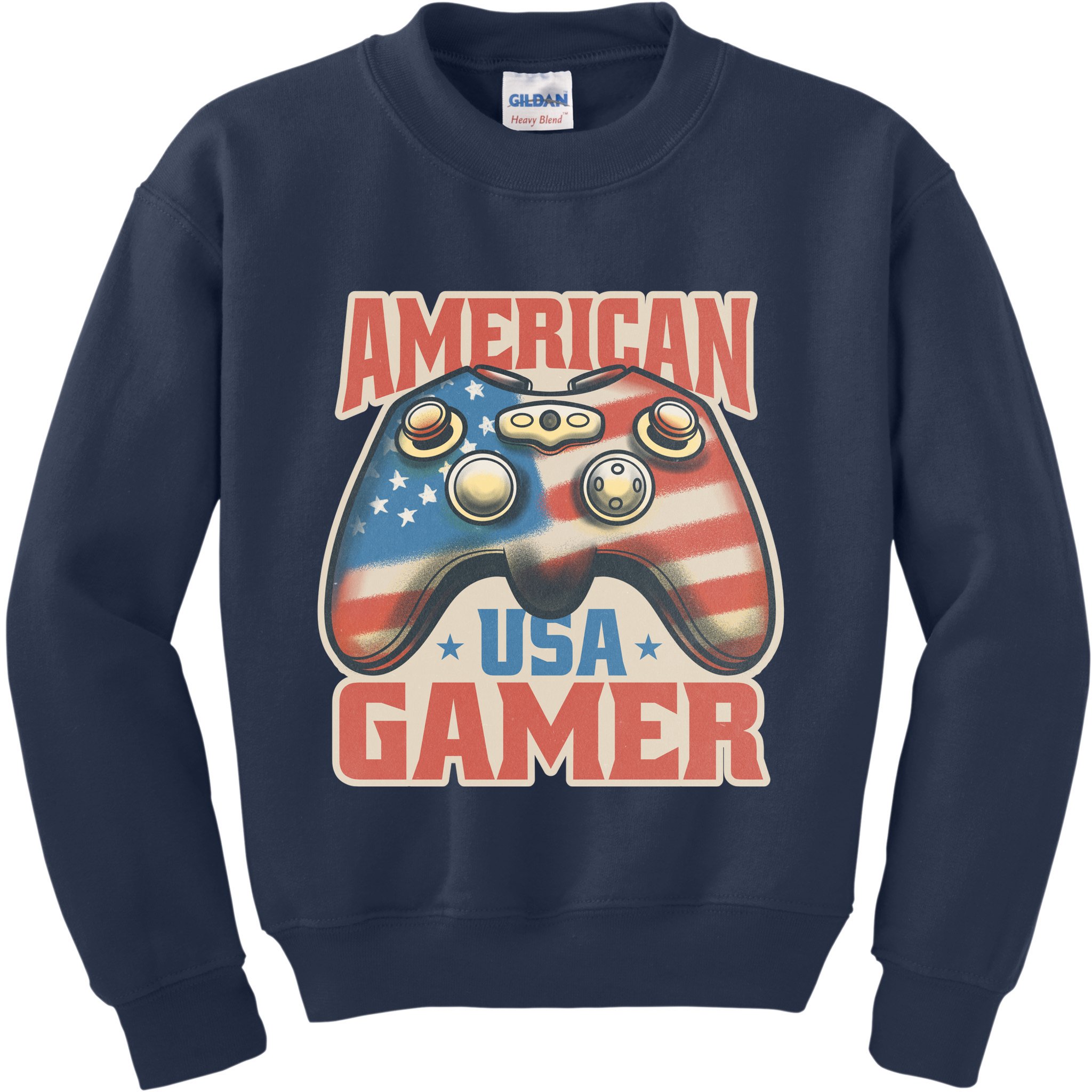 American USA Gamer Vintage Kids Sweatshirt