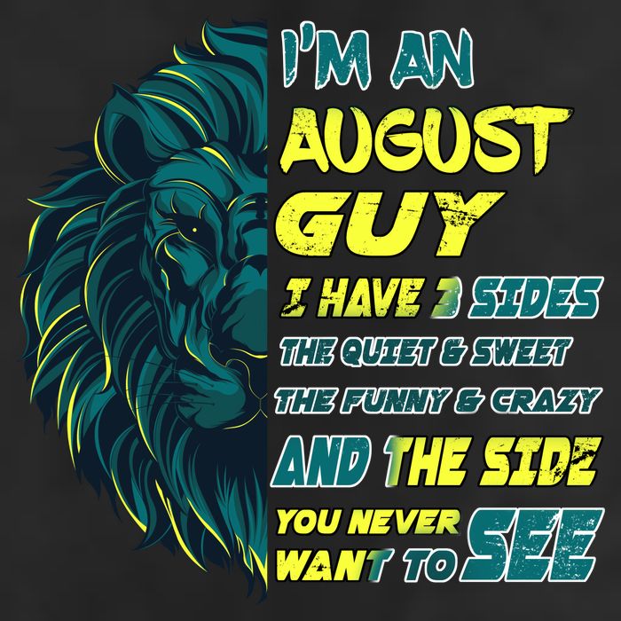 August Birthday Guy Has 3 Sides Sweet Funny Crazy  7 Panel Mesh Trucker Snapback Hat