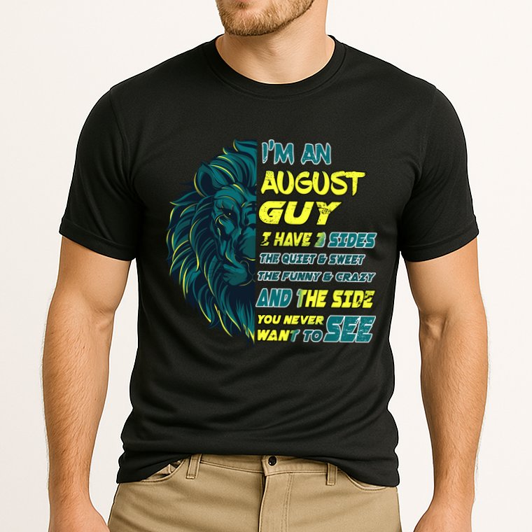 August Birthday Guy Has 3 Sides Sweet Funny Crazy  Cooling Performance Crew T-Shirt