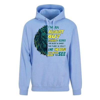 August Birthday Guy Has 3 Sides Sweet Funny Crazy  Unisex Surf Hoodie