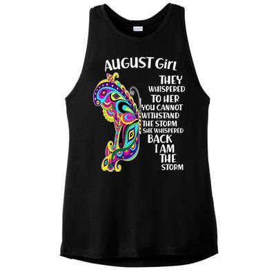 August Girl Paisley Butterfly Ladies PosiCharge Tri-Blend Wicking Tank