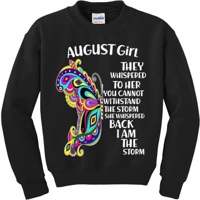 August Girl Paisley Butterfly Kids Sweatshirt