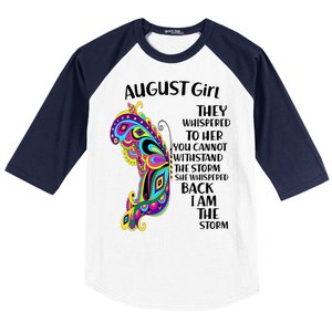 August Girl Paisley Butterfly Baseball Sleeve Shirt