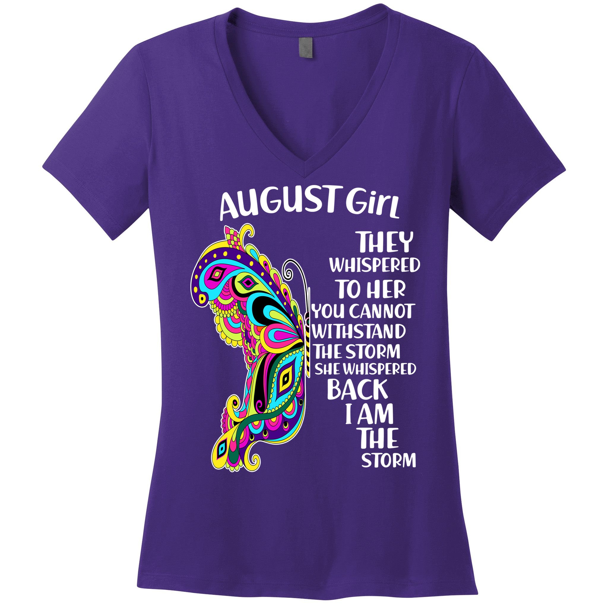 August Girl Paisley Butterfly Women's V-Neck T-Shirt
