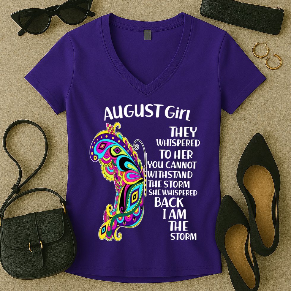 August Girl Paisley Butterfly Women's V-Neck T-Shirt