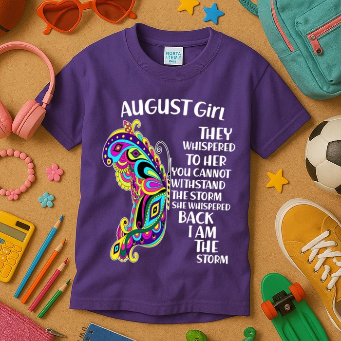 August Girl Paisley Butterfly Kids T-Shirt