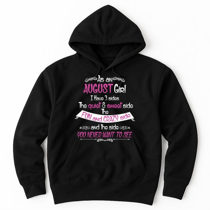 August Girl Sweet But Crazy Funny Birthday Hoodie