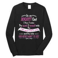 August Girl Sweet But Crazy Funny Birthday Long Sleeve Shirt