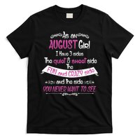 August Girl Sweet But Crazy Funny Birthday T-Shirt