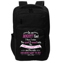 August Girl Sweet But Crazy Funny Birthday Impact Tech Backpack