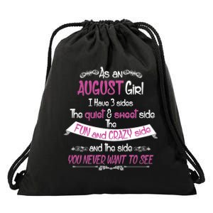 August Girl Sweet But Crazy Funny Birthday Drawstring Bag