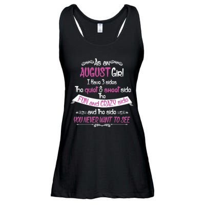 August Girl Sweet But Crazy Funny Birthday Ladies Essential Flowy Tank