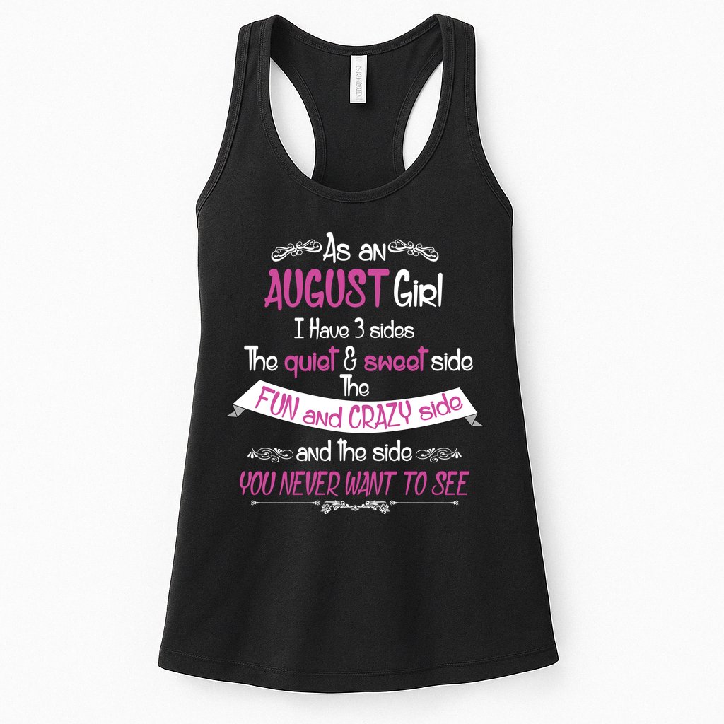 August Girl Sweet But Crazy Funny Birthday Womens Tank Top