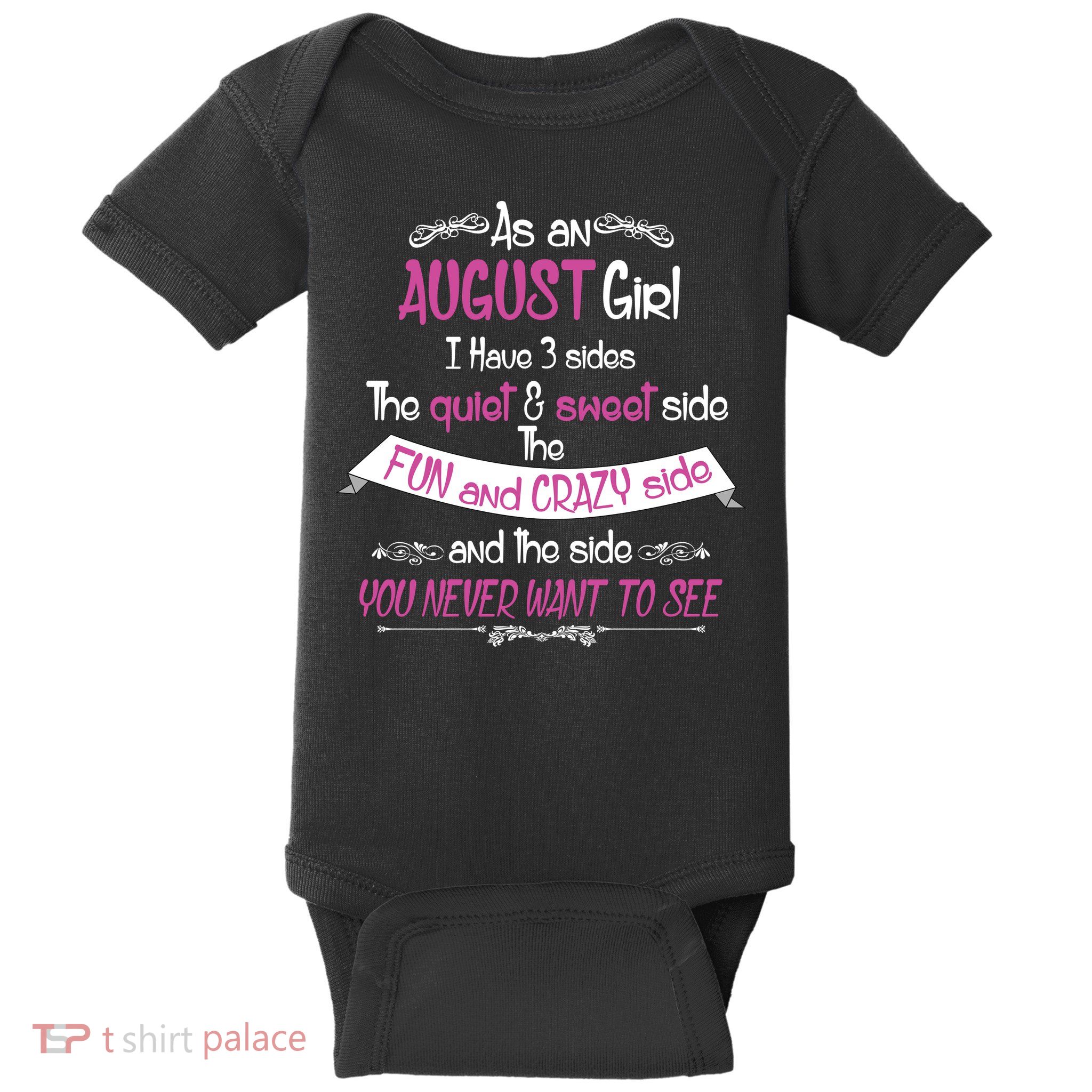August Girl Sweet But Crazy Funny Birthday Baby Bodysuit