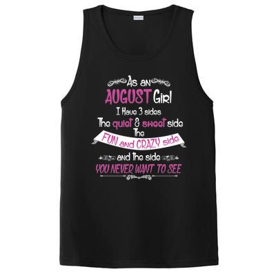 August Girl Sweet But Crazy Funny Birthday PosiCharge Competitor Tank