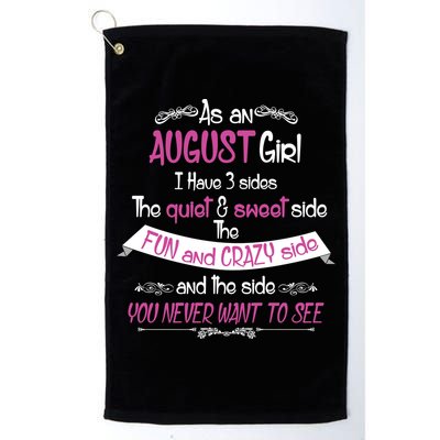 August Girl Sweet But Crazy Funny Birthday Golf Towel