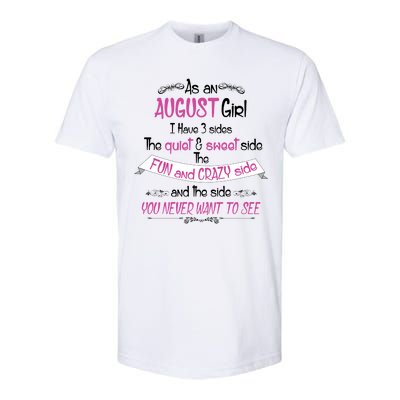 August Girl Sweet But Crazy Funny Birthday Softstyle® CVC T-Shirt