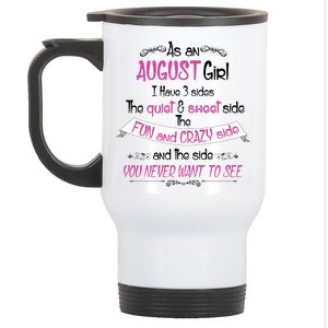 August Girl Sweet But Crazy Funny Birthday Stainless Steel Travel Mug