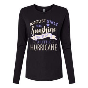 August Girls Are Sunshine Mixed With Hurricane Womens Cotton Relaxed Long Sleeve T-Shirt