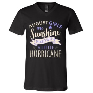 August Girls Are Sunshine Mixed With Hurricane V-Neck T-Shirt