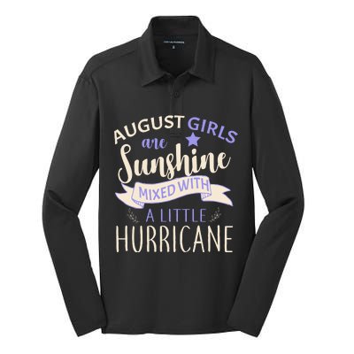 August Girls Are Sunshine Mixed With Hurricane Silk Touch Performance Long Sleeve Polo