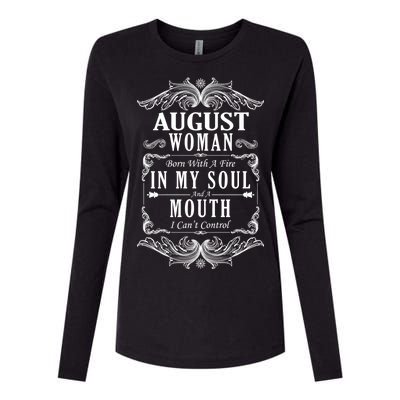 August Woman Funny Birthday Womens Cotton Relaxed Long Sleeve T-Shirt