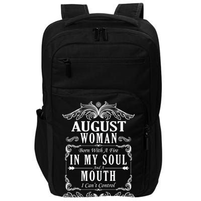 August Woman Funny Birthday Impact Tech Backpack