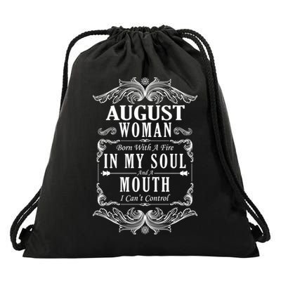 August Woman Funny Birthday Drawstring Bag