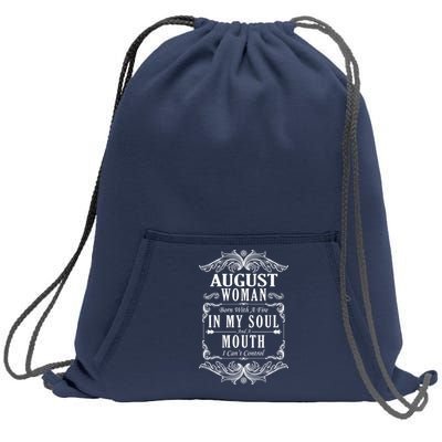 August Woman Funny Birthday Sweatshirt Cinch Pack Bag