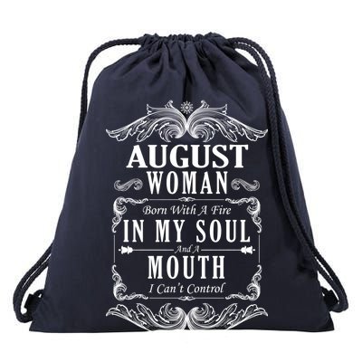 August Woman Funny Birthday Drawstring Bag