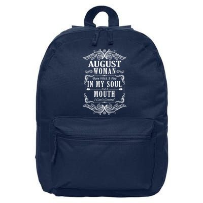 August Woman Funny Birthday 16 in Basic Backpack