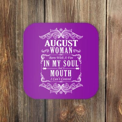 August Woman Funny Birthday Coaster